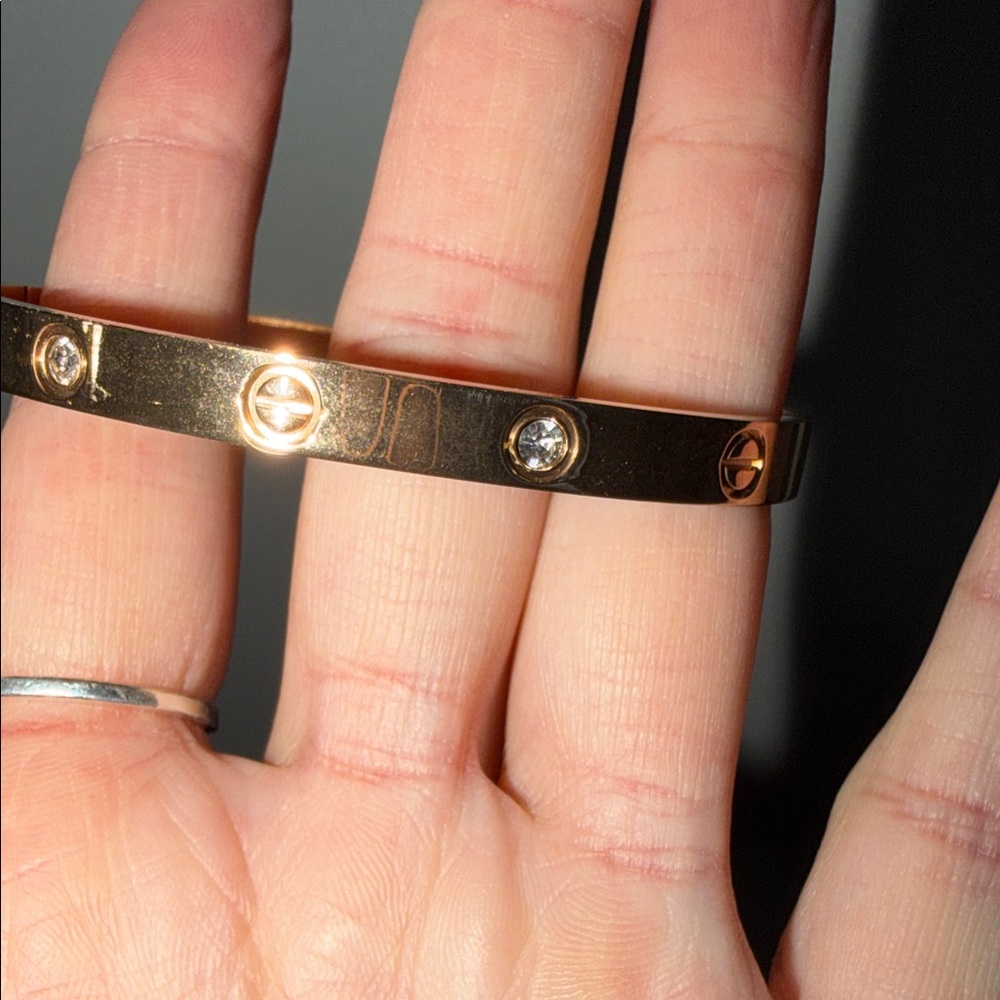Rose Gold Bracelet with Crystal Accents - Picture 3 of 4